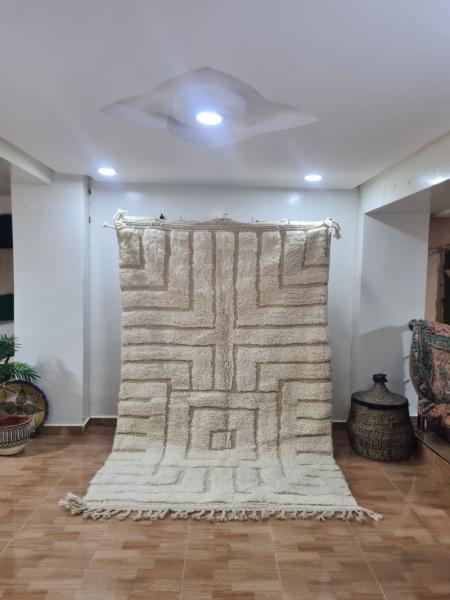 White Lafik Marokkaans handgemaakt tapijt